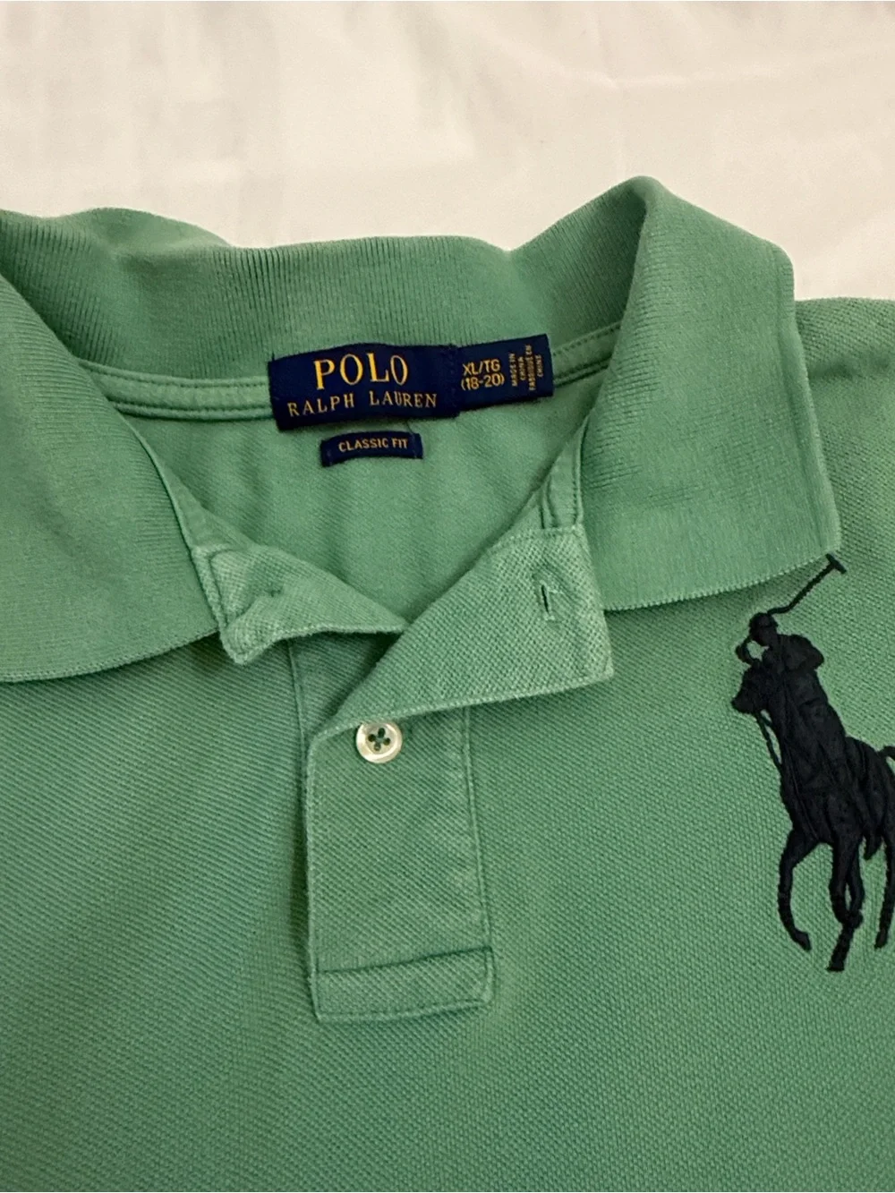 Ralph Lauren Mint Green Polo with Navy Pony Embroidery